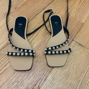 Zara Pearl Detail Sandles